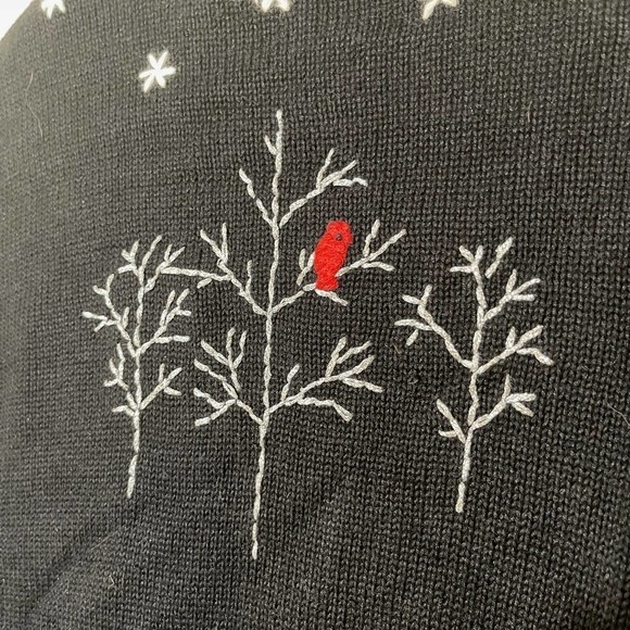 Vintage Christmas Sweater Holiday Lodge Size Large Deer Snowflakes Ice Skates - Picture 4 of 7